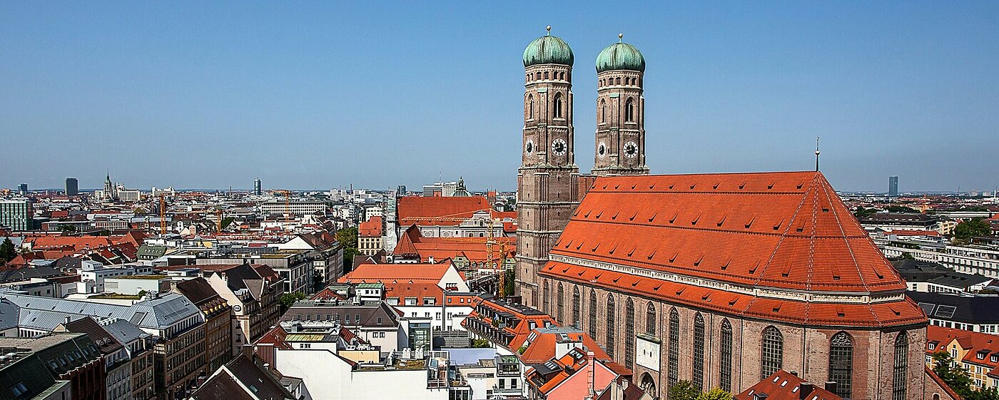 You can see the skyline of Munich, with the Frauenkirche in the center